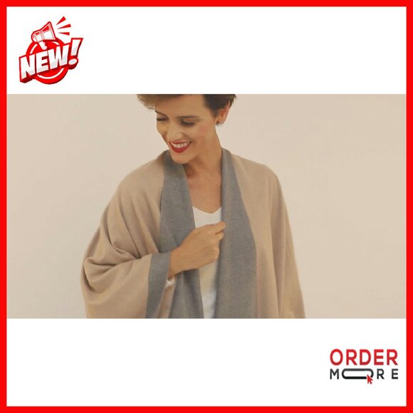 Women's Shawl Wrap Poncho Ruana Cape Cardigan Sweater Open Front Travel - Picture 8 of 8